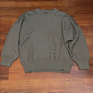 1980s/90s Grey Sweater (Real Leather Trim)